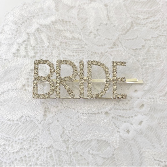 Bride Word Rhinestone Hair Pin Bobby Pin NWT - Picture 4 of 6